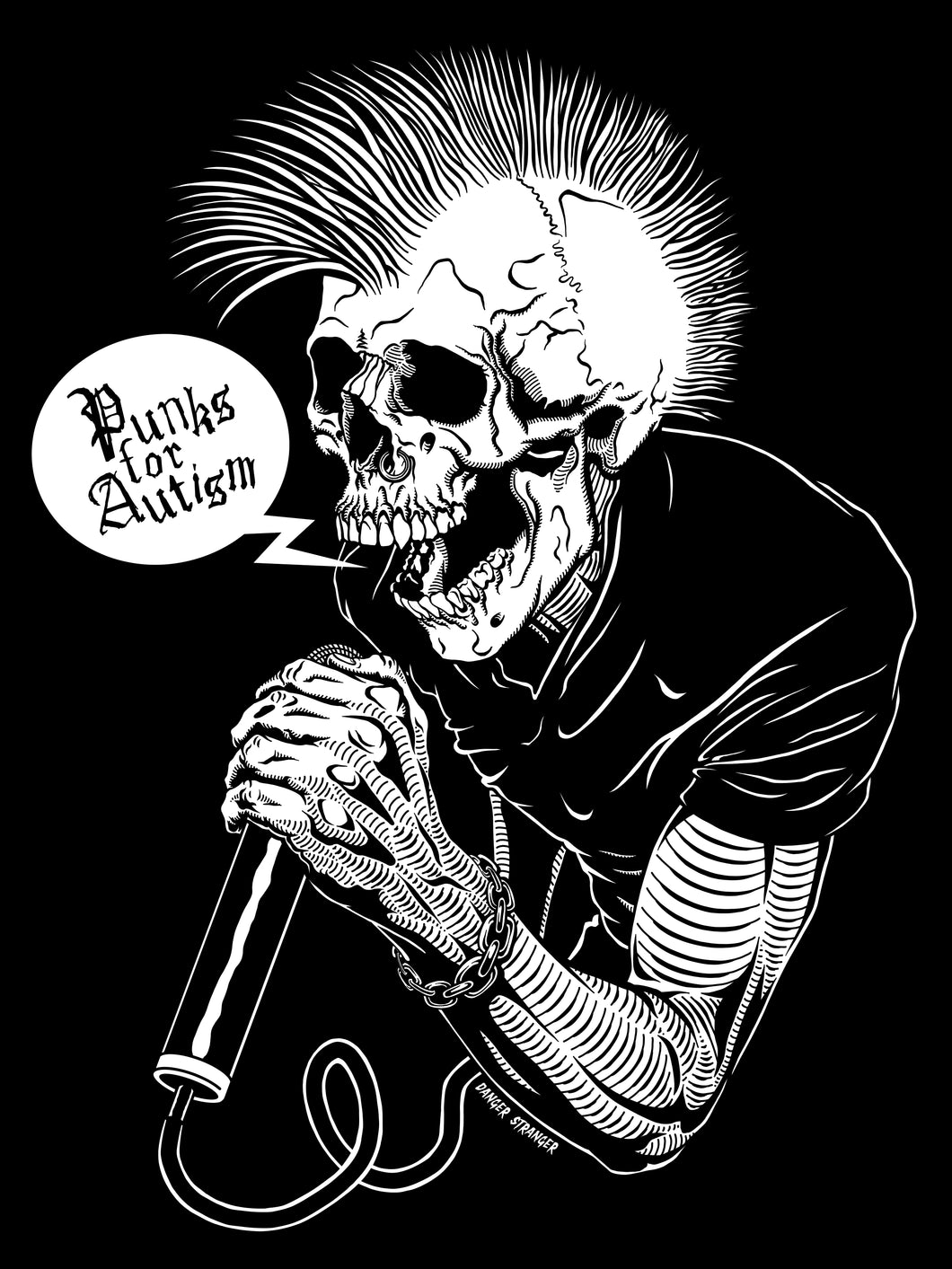 Punks for Autism - Danger Skull - Poster