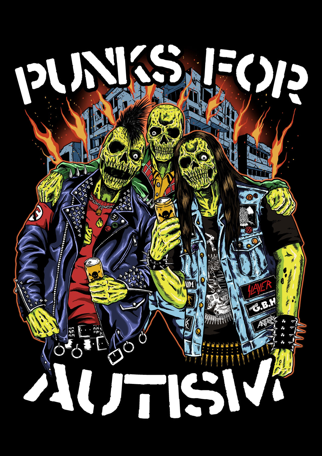 Punks for Autism - Zombie Punks - Poster