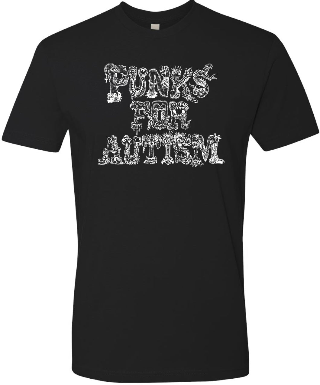 Punks for Autism - Punk Lettering - Short Sleeve