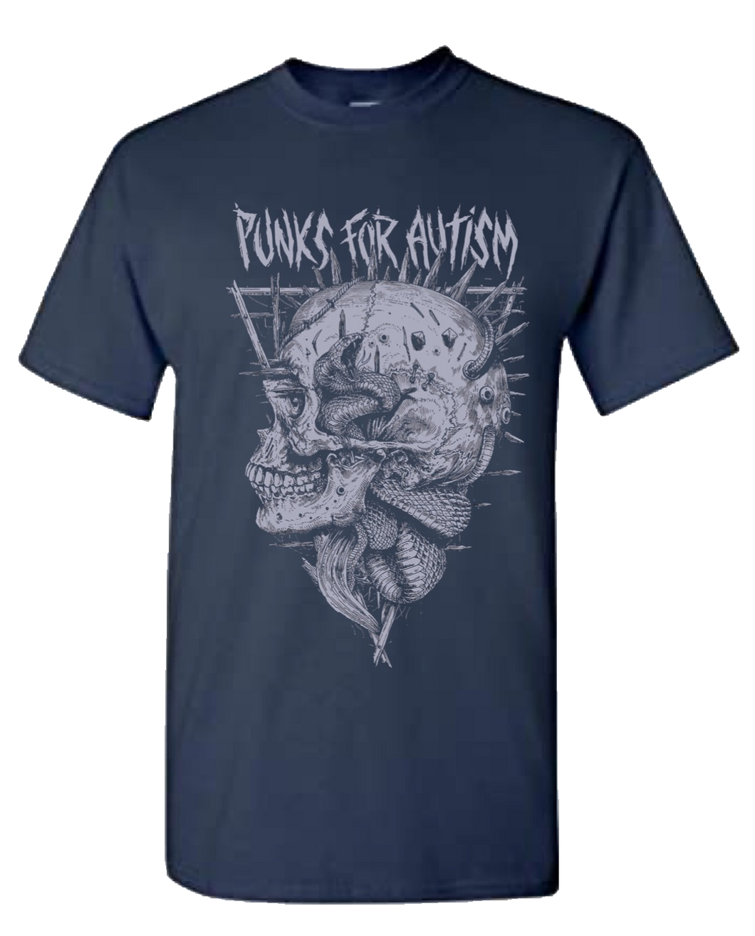 Punks for Autism - Grey Skull - Short Sleeve